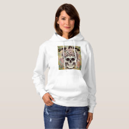 Bleibe Groovy Skull Retro BlumenHalloween Skull 70 Hoodie