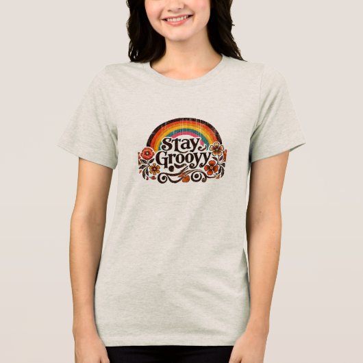 Bleibe Groovy Tri-Blend Shirt (Vorderseite)