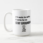 Bleibe Grounded - lustiges Kaffeekofferat - Kaffeetasse (Links)