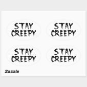 Bleibe gruselig! ovaler aufkleber (Blatt)