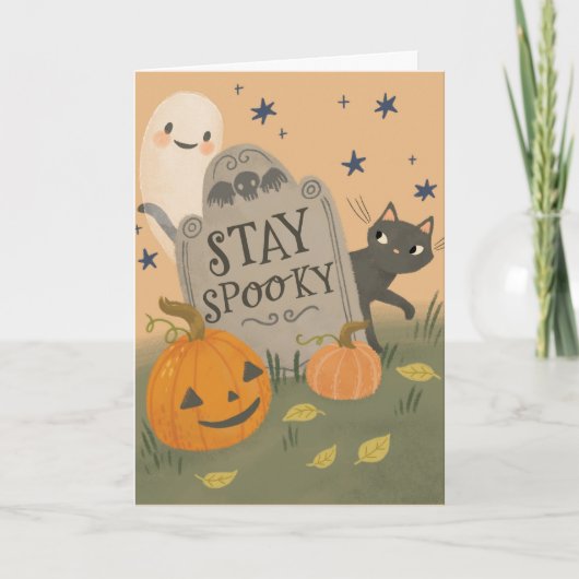 Bleibe Halloween-Note-Karte Dankeskarte (Vorderseite)