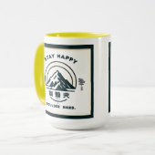Bleibe Happy, Boulder Hard Tasse (Vorderseite Links)