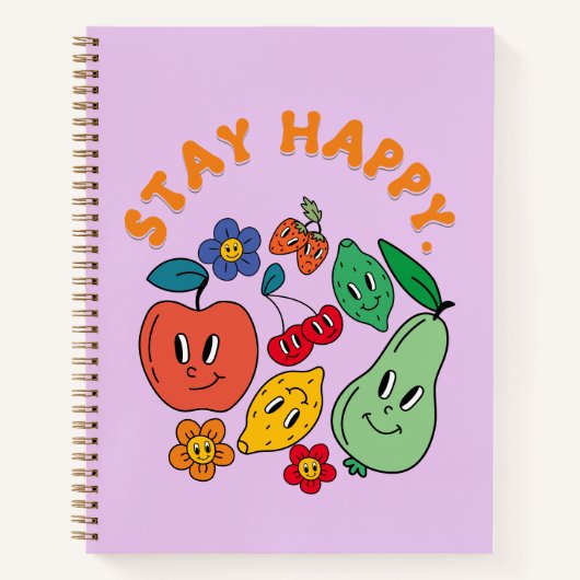 Bleibe Happy Notebook Notizblock (Vorderseite)
