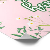 Bleibe Happy Pastel Floral Poster (Ecke)