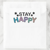 Bleibe Happy Wording Rechteckiger Aufkleber (Tasche)