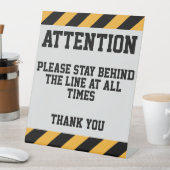 Bleibe hinter dem Line Pedestal-Zeichen Sockelschild (In Situ)