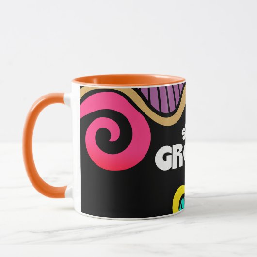 Bleibe Hippie-60er-Design Doodle Tasse (Links)