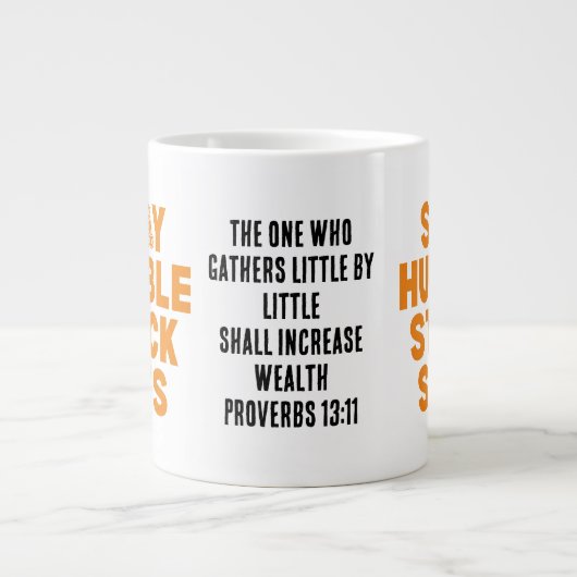 BLEIBE HUMBLE STACK SATS Custom Bitcoin Investor Jumbo-Tasse (Vorderseite)