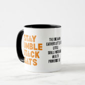 BLEIBE HUMBLE STACK SATS Custom Bitcoin Investor Tasse (Vorderseite Links)
