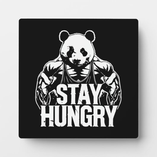 Bleibe Hunger, Gym Panda, Bodybuilding Motivierend Fotoplatte (Vorderseite)