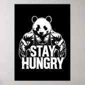 Bleibe Hunger, Gym Panda, Bodybuilding Motivierend Poster (Vorne)