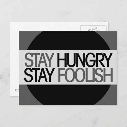 Bleibe Hunger Postkarte (Vorne/Hinten)