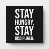 Bleibe Hungry Bleibe diszipliniert - Gym Hustle Er Fotoplatte (Vorderseite)