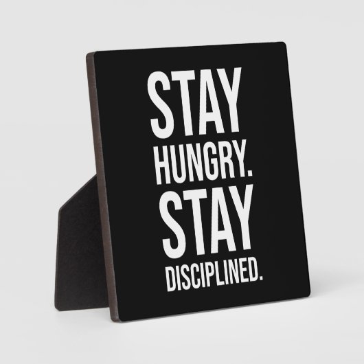 Bleibe Hungry Bleibe diszipliniert - Gym Hustle Er Fotoplatte (Vorderseite)
