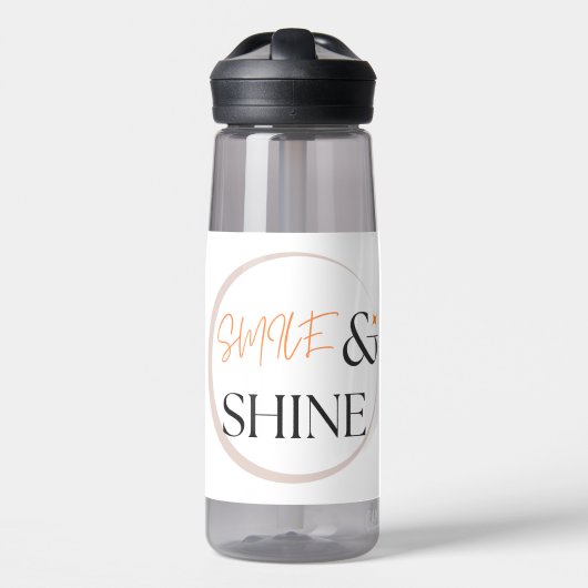 Bleibe Hydrated & Happy - Lächeln und Shine Flasch Trinkflasche (Vorne)