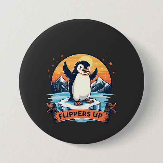 Bleibe ich bei Pinguinen gegen Trump Button (Vorderseite)