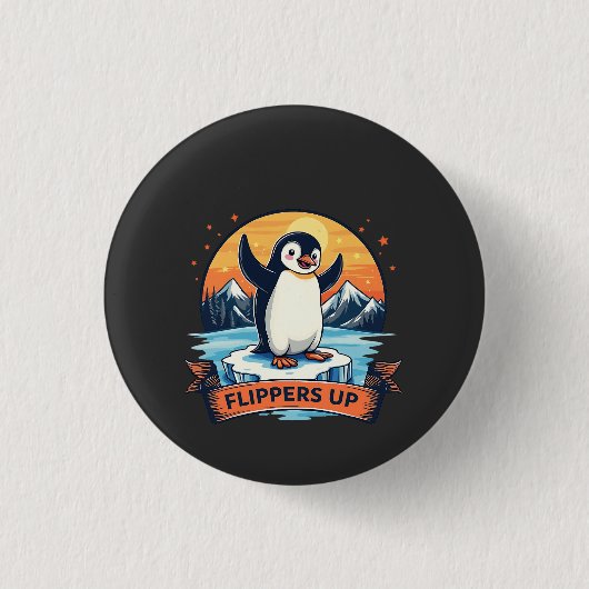 Bleibe ich bei Pinguinen gegen Trump Button (Vorderseite)