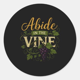 Bleibe im Weinstock-Shirt Christliches Glaubens-Sh Runder Aufkleber