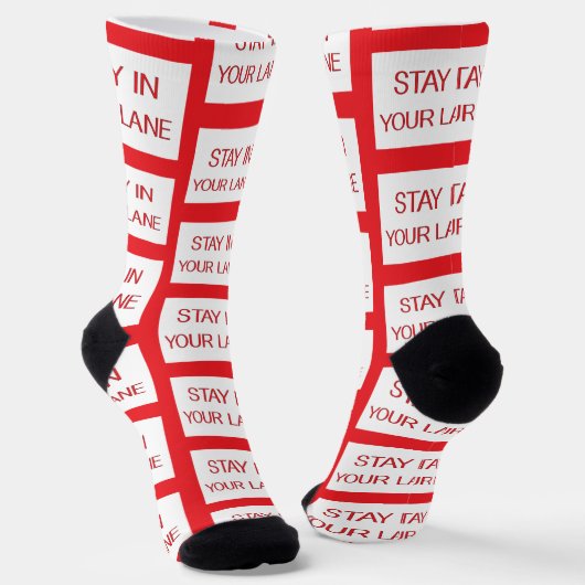 Bleibe in deinem Lane Muster Funny Socken (Gewinkelt)