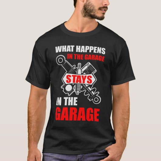 Bleibe in der Garage - Funny Vater Geschenk T-Shirt (Vorderseite)