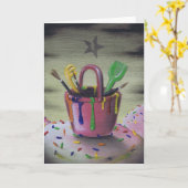 bleibe in der Sandkasten-Grußkarte Karte (Gelbe Blume)