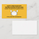 Bleibe in Lines Coloring Crab Parkplatz Visitenkarte (Vorne/Hinten)