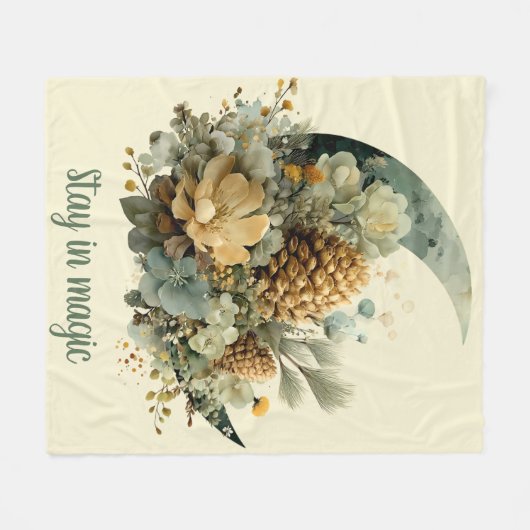 Bleibe in Magic Winter Moon Design Fleecedecke (Vorderseite (Horizontal))