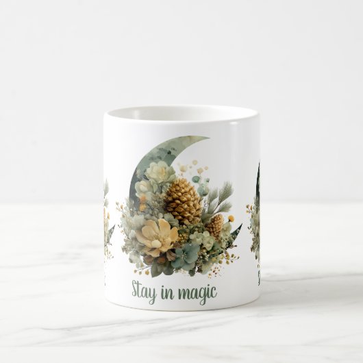 Bleibe in Magic Winter Moon Design Kaffeetasse (Mittel)