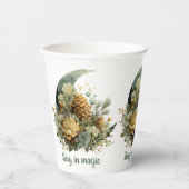 Bleibe in Magic Winter Moon Design Pappbecher (Vorderseite)