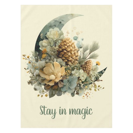 Bleibe in Magic Winter Moon Design Tischdecke (Vorderseite)