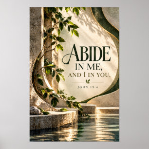 Bleibe in mir Johannes 15:4 Christliche Schrift Wa Poster