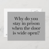 Bleibe in Strafanzeige Postkarte (Vorne/Hinten)