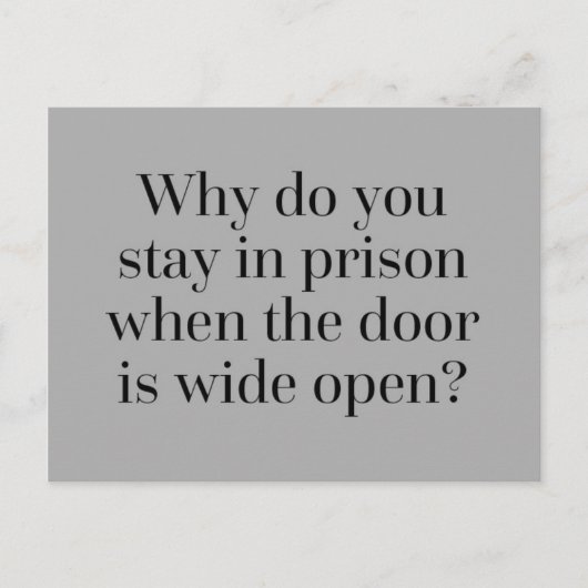 Bleibe in Strafanzeige Postkarte (Vorderseite)