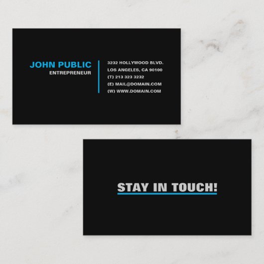 Bleibe in Touch Visitenkarte (Vorne/Hinten)