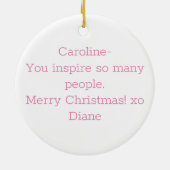 Bleibe Inspiriert Inspirationsquelle Keramik Ornament (Hinten)