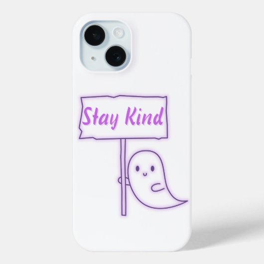Bleibe Kind Friendly Ghost Case-Mate iPhone Hülle (Rückseite)