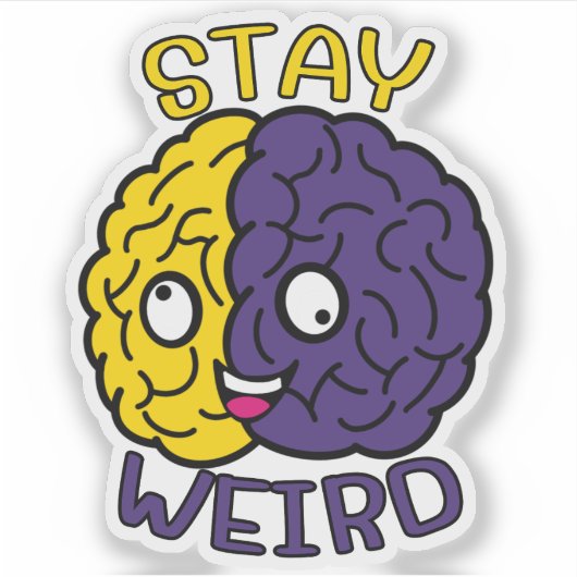 Bleibe komisch - Goofy Face Brain Aufkleber (Vorderseite)