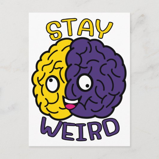 Bleibe komisch - Goofy Face Brain Postkarte (Vorderseite)