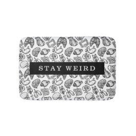 Bleibe komische Schwarz-Weiß-Anatomie-Biologie Badematte