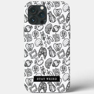 Bleibe komische Schwarz-Weiß-Anatomie-Biologie iPhone 13 Pro Max Hülle
