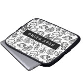 Bleibe komische Schwarz-Weiß-Anatomie-Biologie Laptopschutzhülle (Vorne Knopf)