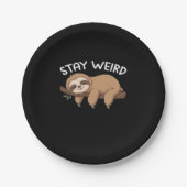 Bleibe komischer Faultier für Tierfreunde Pappteller (Vorderseite)