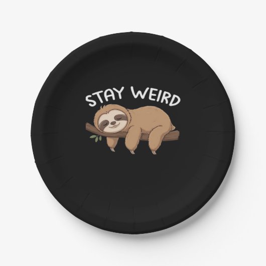 Bleibe komischer Faultier für Tierfreunde Pappteller (Vorderseite)