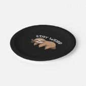 Bleibe komischer Faultier für Tierfreunde Pappteller (Schrägansicht)