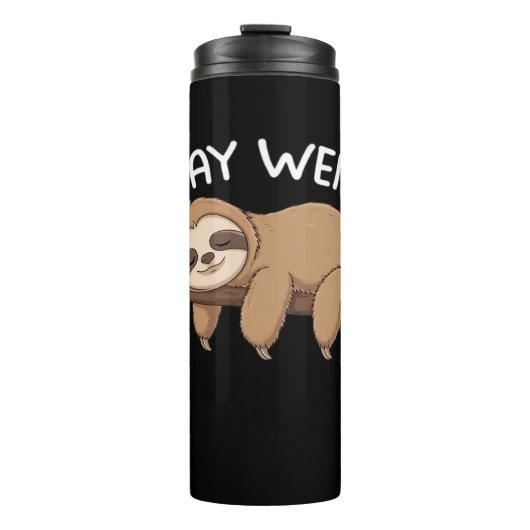 Bleibe komischer Faultier für Tierfreunde Thermosbecher (Vorderseite)