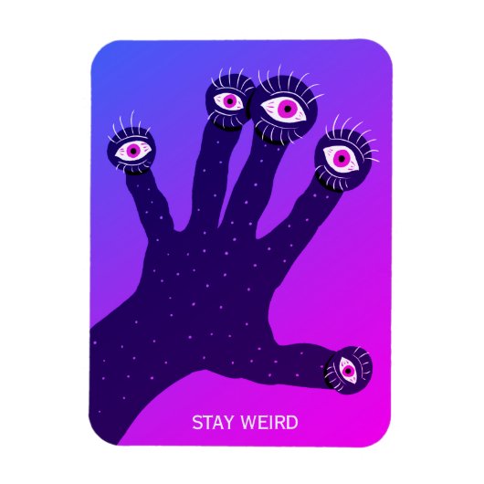 Bleibe komischer, seltsamer, gruseliger Psychedeli Magnet (Vertikal)