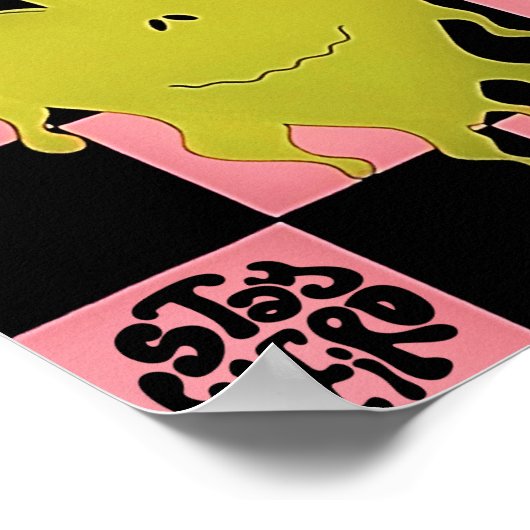 Bleibe komischer Trippy Alien Wall Art Poster (Ecke)