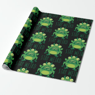 Bleibe komisches Alien Monster Geschenkpapier