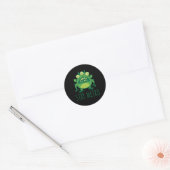 Bleibe komisches Alien Monster Runder Aufkleber (Umschlag)