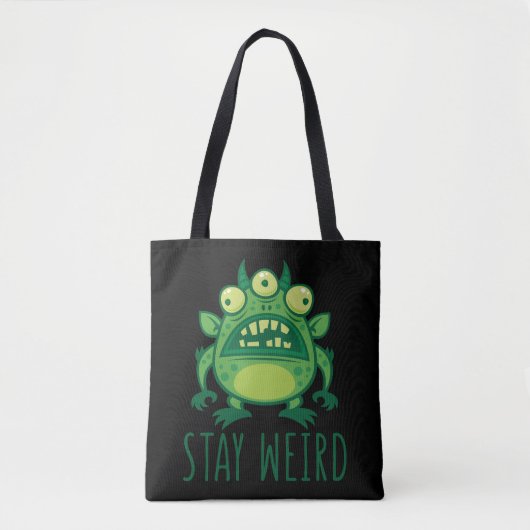 Bleibe komisches Alien Monster Tasche (Vorderseite)